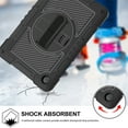 thumbnail image 6 of Dteck Screen Protector Case for Samsung Galaxy Tab A9 8.7-inch (SM-X110/X115/X117),Heavy Duty Rotating Stand Rugged Rubber Case Shockproof PC Cover with Adjustable Hand/Shoulder Strap,Black, 6 of 7