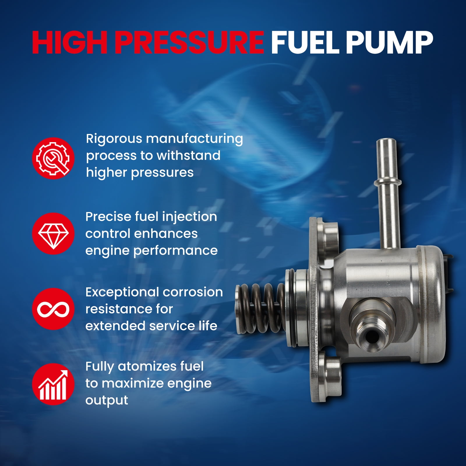 MOCA AUTOPARTS High Pressure Fuel Pump Fit for 2010-2016 Buick LaCrosse 2.4L & 2010-2017 Chevrolet Equinox 2.4L & 2013-2014 Chevrolet Malibu 2.4L