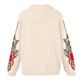 thumbnail image 4 of Spider Web Graphic Zip Up Hoodie Oversized Sweatshirt For Men Women Vintage Y2K Streetwear Long Sleeve Drawstring Casual Jacket Halloween Tops Beige M, 4 of 4