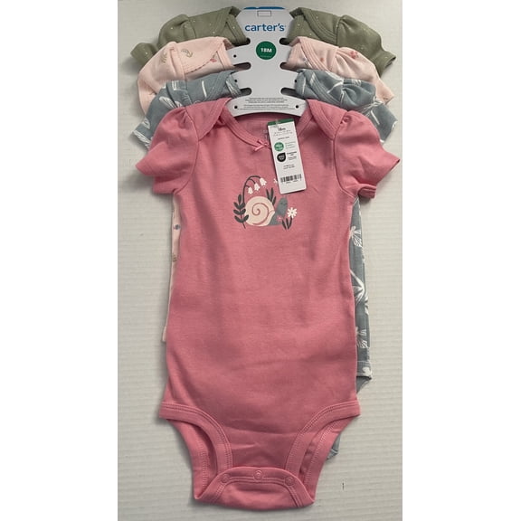 Carter's Baby Girl's 4-Pack Dragon Fly Print Cotton Bodysuit, 18M