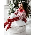 thumbnail image 3 of Patterns Reindeer Ugly Christmas Crew Neck Long Sleeve Sweater Jumper Pullover Knitted Printed Tops, 3 of 6