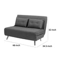 thumbnail image 5 of 48 Inch Modern Sofa Futon Bed, Fabric Lumbar Pillow, Piped Stitching, Gray, 5 of 5