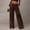 Coffee, variant on Sequin Wide Leg Pants For Women Sparkly Glitter Long Pants Tie Up Soft Elastic Waist Trendy Trousers Purple