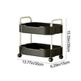 thumbnail image 3 of 2-Tier Kitchen Storage Cart with Handles, Rolling Utility Cart with Wheels, Multi-Purpose Mobile Organizer Rack for Bathroom, Living Room, Office, and Home Organization, 3 of 5