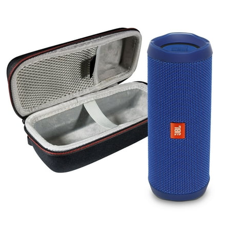 JBL FLIP 4 Blue Kit Bluetooth Speaker & Portable Hardshell Travel