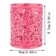 thumbnail image 5 of XUFLVPSEF Metal Rose Flower Hollow Pen Pencil Pot Cylinder Container Makeup Cosmetic Brushes Holder Organizer Pen Holder Stationery Storage Office Supplies Hot Pink Out Rose Pencil Holder, 5 of 8