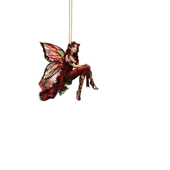 Fzsteel Acrylic Pendant With Forest Butterfly Fairy Design - Durable Hanging Ornament For Car Interior Backpack Decoration Premium Nature-Inspired Gift