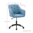 thumbnail image 6 of CorLiving Marlowe Fabric Upholstered Button Tufted Task Chair in Light Blue, 6 of 13