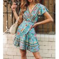 thumbnail image 4 of Robes Mini Florales pour Femmes Robe Courte d'Été Col en V pour Dames Tenue de Plage Grande Taille, 4 of 5