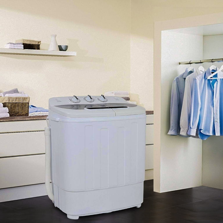 Portable Twin Tub Washing Machine 8.5 KG Total Capacity Washer And Spin Dryer Combo Compact For Camping Dorms Apartments College Rooms 6.5KG Washer 2 Portable Twin Tub Washing Machine 8.5 KG Total Capacity Washer And Spin Dryer Combo Compact For Camping Dorms Apartments College Rooms 6.5KG Washer 2