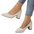 thumbnail image 5 of Sparkle Heels Women's Glitter Pumps - Elegant And Comfortable Shoes Pointed With Block Heel Stable Bridal Shoes Dance Shoes Wedding Shoes For Carnival, Fancy Dress, Party 3 Inch Pumps 6, 5 of 6