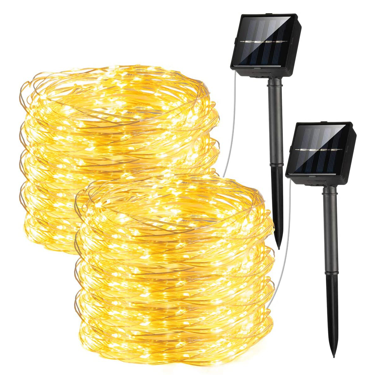 Solar String Lights Powered Copper Wire LED Solar Fairy Lights Flexible