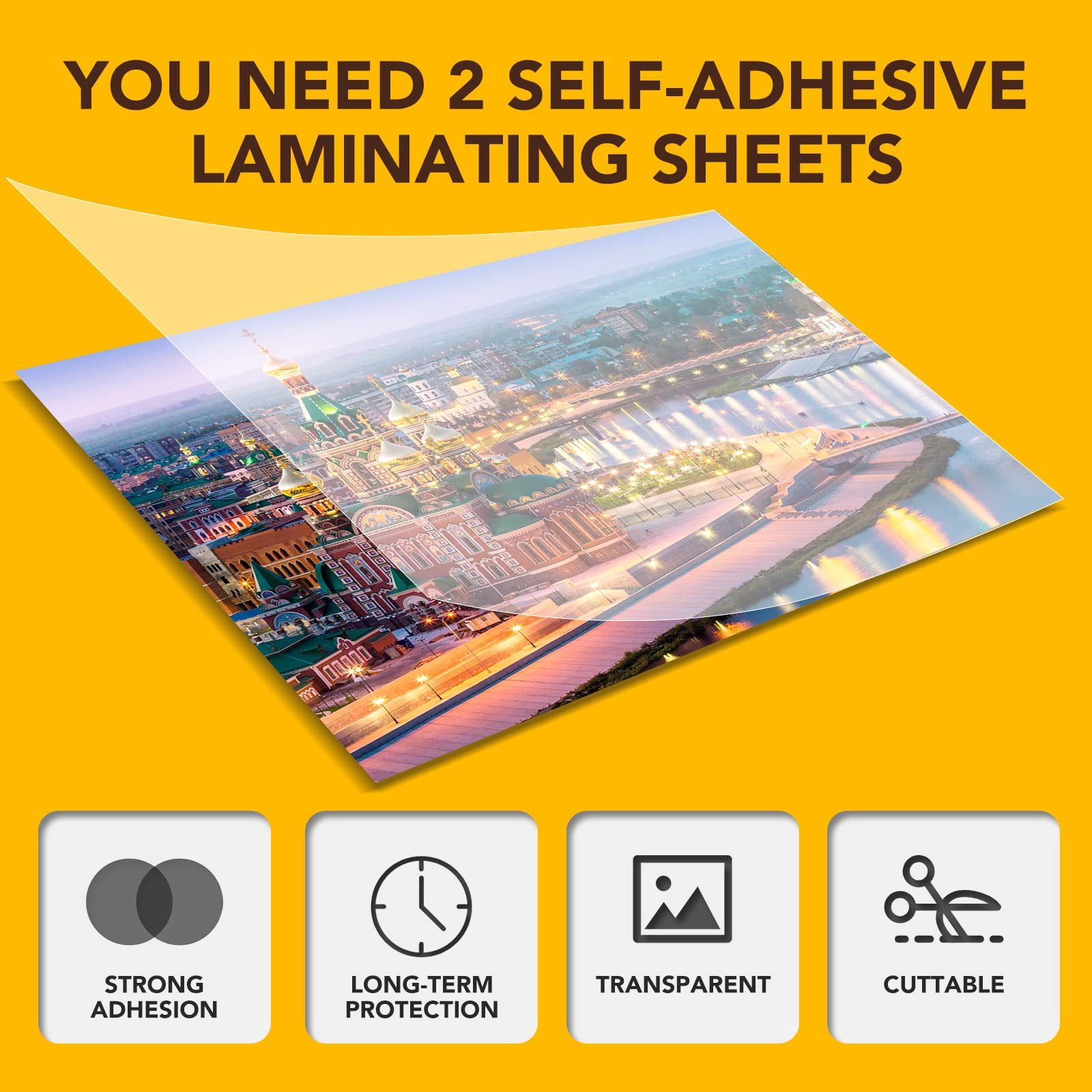 DIYMAG 140 Pack Self-Adhesive Laminating Sheets, No Machine Needed Self Sealing Laminate Sheets for Photo/File/Document/Paper(9 x 12 Inches; Clear)