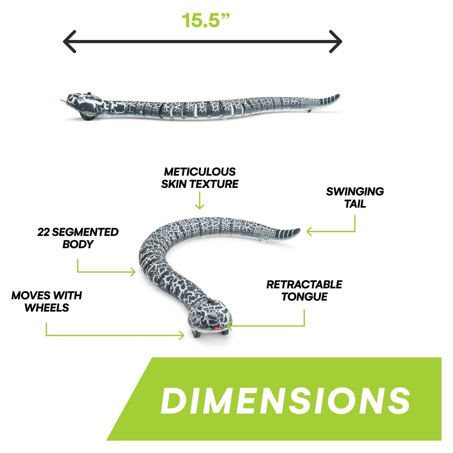 Top Race Realistic IR Infrared Remote Control Rattle Snake