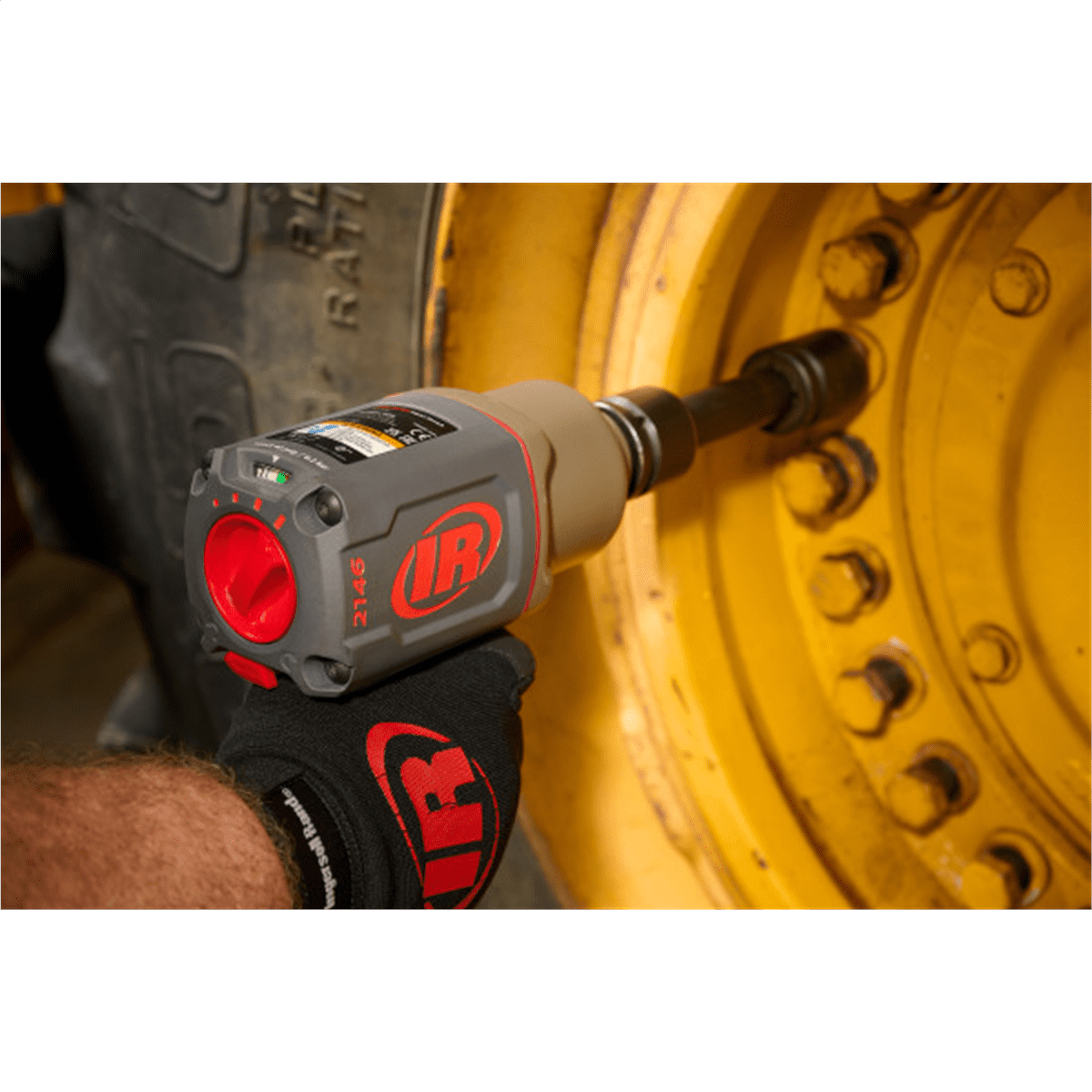 INGERSOLL RAND 3/4 Inch Air Impact Wrench, 3 Inch Ext Anvil, Quiet, 2,000 ft-lb Torque, Friction Ring-Thru-hole Retainer, Pistol Grip