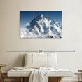 thumbnail image 2 of Elephant Stock Pakistan's K2 Mountain Wall Art - Horizontal Multi Panel Canvas - 3 Pieceliving Room Wall Decor - Photography Nature Multi Panel - Gray And Blue Decor - 38" x 24", 2 of 4