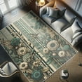 thumbnail image 4 of Ambesonne Boho Decorative Rug Carpet, Flourishing on Southwestern, 2' 2" x 3' 7", Teal and Ivory, 4 of 5