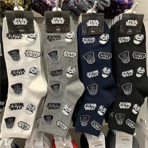 4 par/pack Disney Star Wars Cosplay calcetines Jedi Knight Master Yoda C-3PO Wookiee Comic calcetines Unisex Force Awakens calcetines regalosPaquete de 4 paresun tamaño Deng Xun unisex