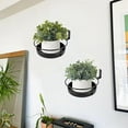 thumbnail image 2 of Wall Mounted  Holder, 2 Pack Metal Flower Pot Wall Hanging Shelf Black Indoor Outdoor Decorative Floating Shelves Planter Hanger Racks for Bedroom Living Room Porch Balcony Decor, 2 of 7