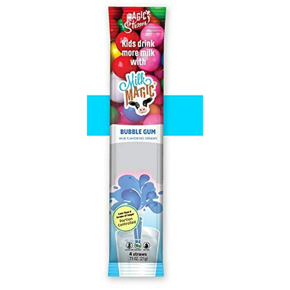 Milk Magic"Bubble Gum" Magic Milk Straw 4pk