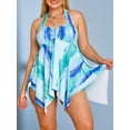 thumbnail image 1 of Talla grande Halter Mármol Imprimir U-Bar Boyshorts Tankini Traje de baño Rosegal  Camisetas sin mangas de talla grande, 1 of 5