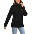 thumbnail image 6 of Uvplove Womens 2025 Fall Casual Turtleneck Batwing-Sleeved Chunky Ribbed Knit Tunic Sweaters in Pullover Style, 6 of 7