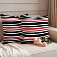 thumbnail image 3 of 2 Pack Outdoor Waterproof Throw Pillows, Black Red Contrast Monochromatic Tones Decorative Square Pillow Case Patio Pillows for Chair Couch Sofa 18x18in, 3 of 9