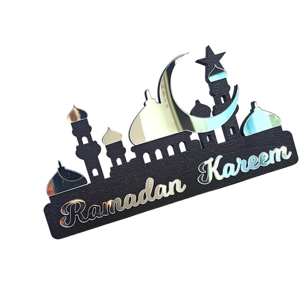 Calendario de Ramadán Kareem, decoración de escritorio para amigos y niños. Manualidad decorativa. Plata Grande