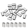 thumbnail image 1 of Uxcell Wire Rope Stop Sleeve, 304 Stainless Steel Cable Wire Rope Crimping Loops Sleeve Ferrule for Wire Rope and Cable Ferrule 1/16"(1.5mm), 1 of 7