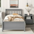 thumbnail image 2 of Twin Size Bed Frame with a Nightstand, Wooden Platform Bed with Headboard and Footboard for Kids, Teens, Adults, No Box Spring Needed, 2 of 7