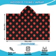 thumbnail image 2 of Red Strawberry Plants Black Pattern Hooded Bath Towel，60"x35" for Ages 3 To 12 Kids, Quick Dry Lightweight Soft Microfiber Hood Beach Towel Cover Up for Kids, 2 of 7