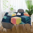 thumbnail image 3 of Yayeee Tablecloths 60" x 108" Rectangle Wrinkle Resistant Party Table Cover, Blue Cubes, 3 of 8
