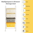 thumbnail image 3 of Topbuy 4 Drawer Cart Storage Container Bins with wheels for Home&School&Office Opaque Yellow + White + Grey, 3 of 9