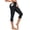 Black, variant on Women's 20" High Waisted Swim Pants Swim Leggings with Pockets Size L