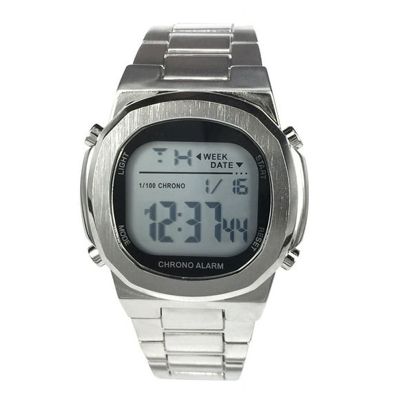 George Mens Digital Silver Plated Wristwatch