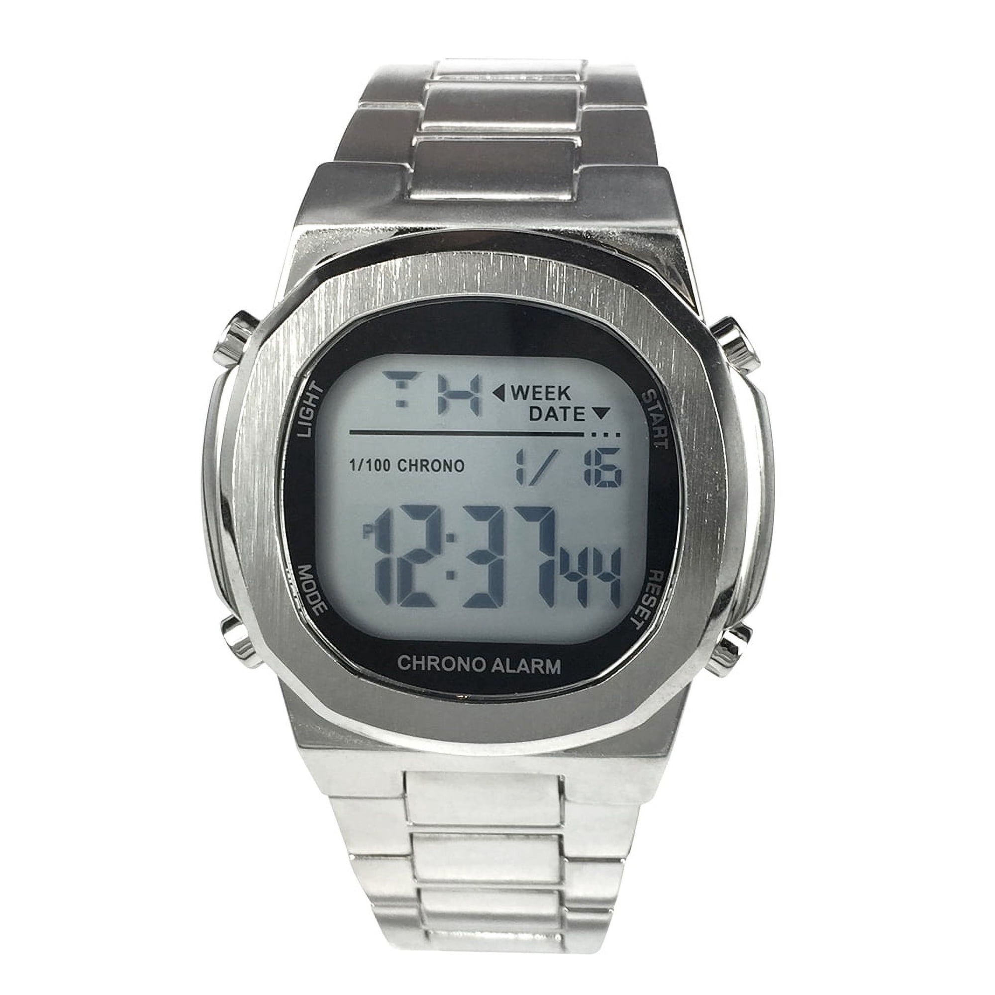 George Mens Digital Silver Plated Wristwatch