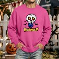 thumbnail image 2 of Men's Halloween Sweatshirt Ghost Pumpkin Graphic Casual Long Sleeve Spooky Pullover Sweatshirts New Stylish Comfortable T Shirts Hot Pink S, 2 of 5