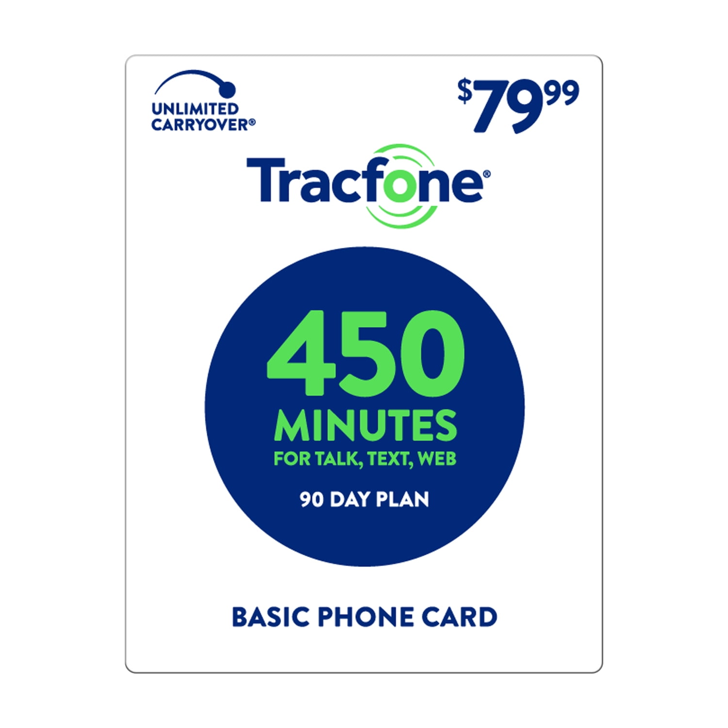 TracFone 79.99 Basic Phone 450 Minutes Plan (Email Delivery)