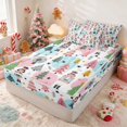 thumbnail image 3 of Manfei Nutcracker Zipper Queen Comforter Set with Fitted Sheet and 2 Pillowcases Ballet Zipper Bedding Set, Coral White, Xmas Reversible, 3 of 7