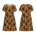 thumbnail image 3 of Bixox Robe d'Été à Manches Courtes pour Femmes Robe Ample Longueur Genou avec Poches-Serpent, 3 of 7