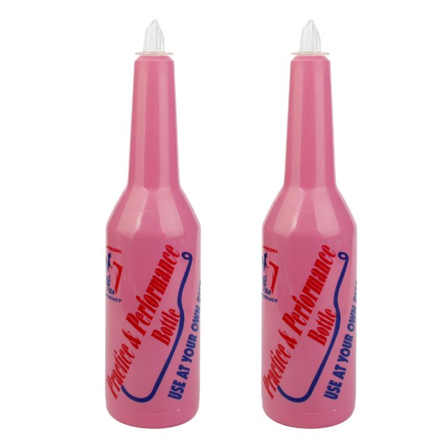 Paquete de 2 botellas de práctica para bar, pub, coctelera, estilo, bartender, plástico, rosa, 8 x 29 cm Macarena Botella de práctica de camarero