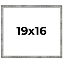 19x16 Frame Silver Grey Distressed Solid Wood Picture Frame | 0.75 Inch Moulding Width | Interior