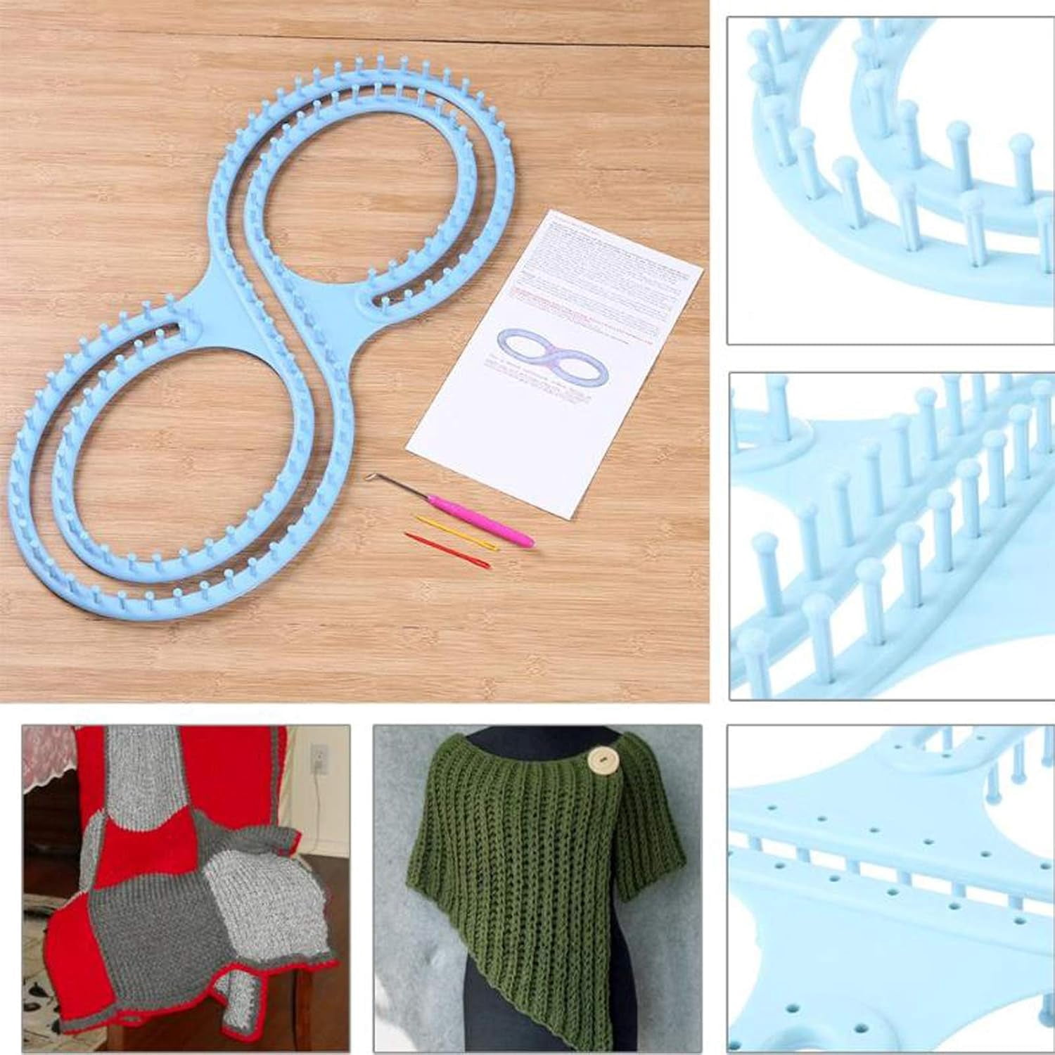 Petoto Afghan Loom Knitting Board, Knitting Loom Set, Weaving Looms for Beginners Adults for DIY Blanket, Hat, Scarf