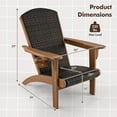 thumbnail image 5 of Resenkos Patio Adirondack Chair with Rattan Padded Seat and Hidden Cupholder-Coffee, 5 of 9