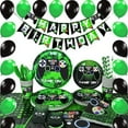 thumbnail image 1 of KEINXS Video Game Birthday Party Decorations Kits  Paper/Plastic Green  130 Count, 1 of 6