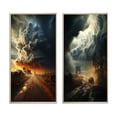 thumbnail image 2 of Designart "Storm Raging SPIRAL II" Storms Framed Wall Art Set Of 2 - Grey Landscapes Framed Canvas Set For Living Room Decor, 2 of 6