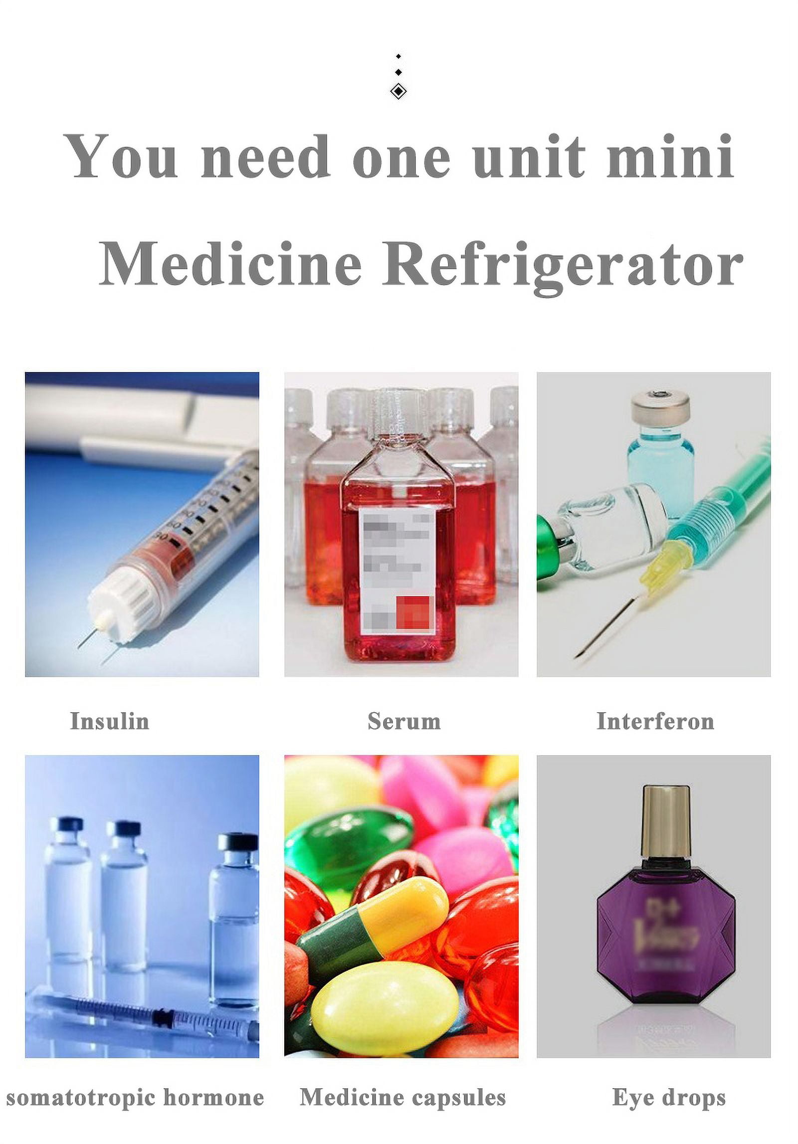 Mini Small Fridge Cooler Insulin Cooler Case USB Mini Refrigerator Portable Insulin Bag