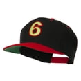 thumbnail image 2 of Arial Number 6 Embroidered Classic Two Tone Cap - Black Red OSFM, 2 of 5