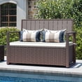 thumbnail image 2 of Uforic 70 Gallon Outdoor Storage Bench with Seat Cushion,All-Weather PE Rattan Patio Deck Boxes - Brown, 2 of 9