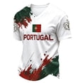 thumbnail image 3 of Men Portugal Soccer Short Sleeve Raglan T-Shirt Graphic Tee Tops Football Fans Crewneck Summer Casual Shirt M, 3 of 3